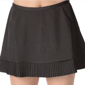IBKUL Crystal Pleated Skort Black Golf Skirt Tennis